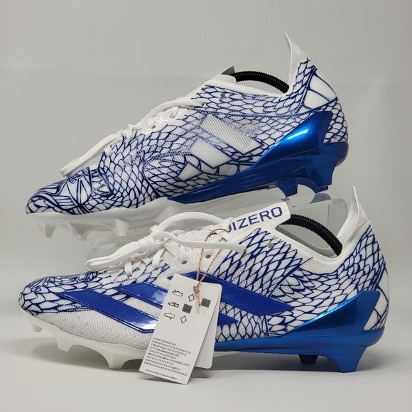 adidas Mens Size 12.5 ADIZERO ELECTRIC II Football Cleats Royal Blue IH8569 New - Picture 2 of 10